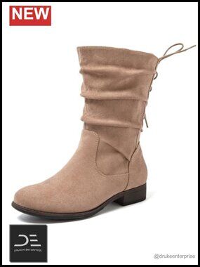 Extra Wide Calf Ankle Boots with Memory Foam Insole